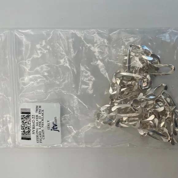 Sterling Silver 7MM Figaro Link 22” Chain Necklace-men or women’s - Picture 7 of 8